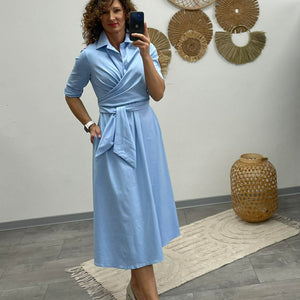 IRCSI - Átkötős ruha. Világos kék