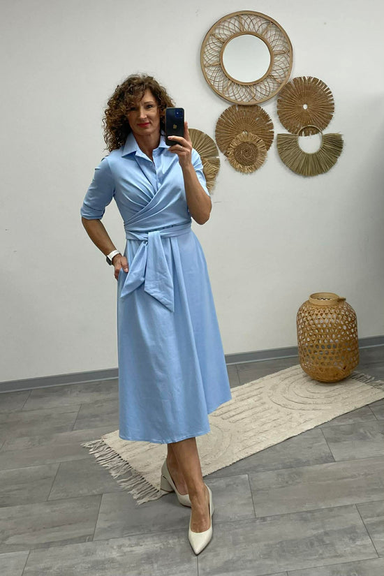 IRCSI - Átkötős ruha. Világos kék