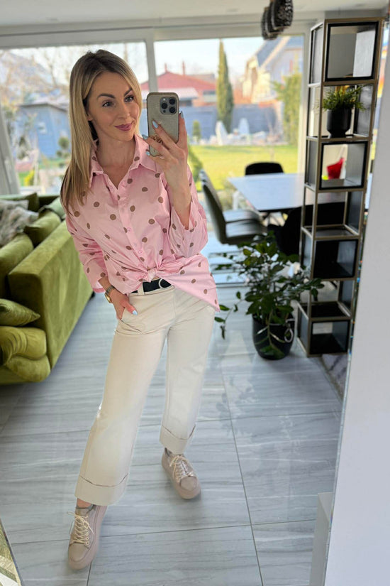 PÖTTY - Vászon ing. Rózsaszín