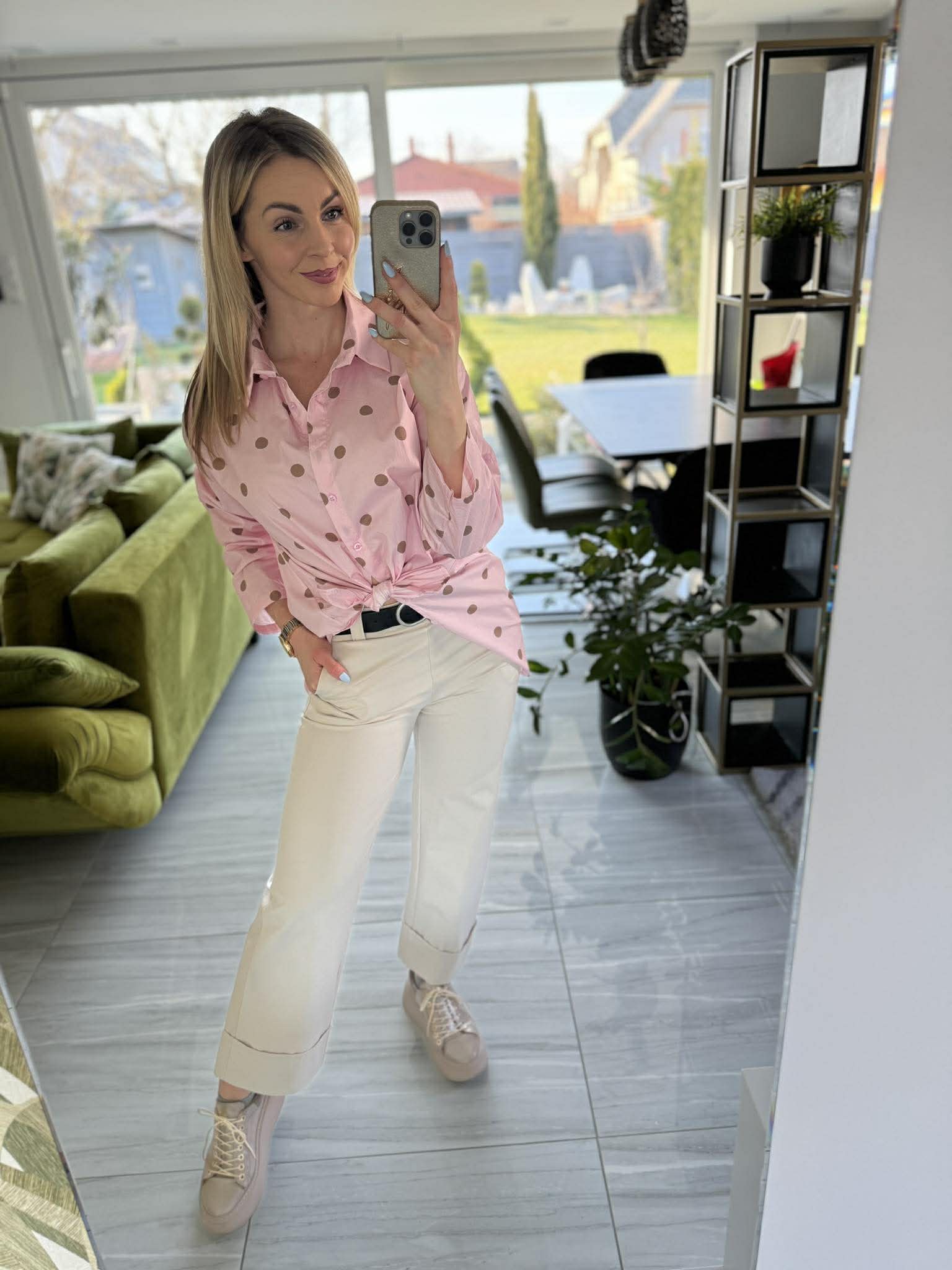 PÖTTY - Vászon ing. Rózsaszín