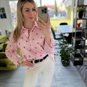 PÖTTY - Vászon ing. Rózsaszín