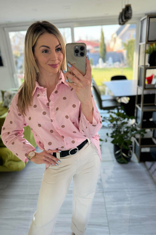 PÖTTY - Vászon ing. Rózsaszín