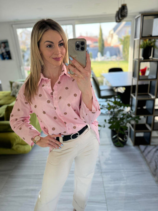 PÖTTY - Vászon ing. Rózsaszín