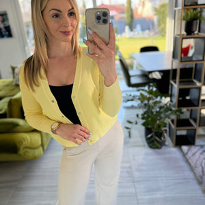 JONA II - Kötött kardigán. Sárga