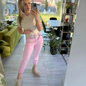 LCK . Gumis derekú laza nadrág. Rózsaszín