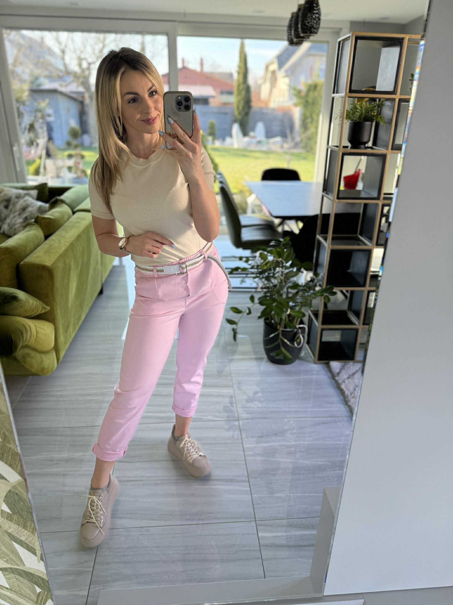 LCK . Gumis derekú laza nadrág. Rózsaszín