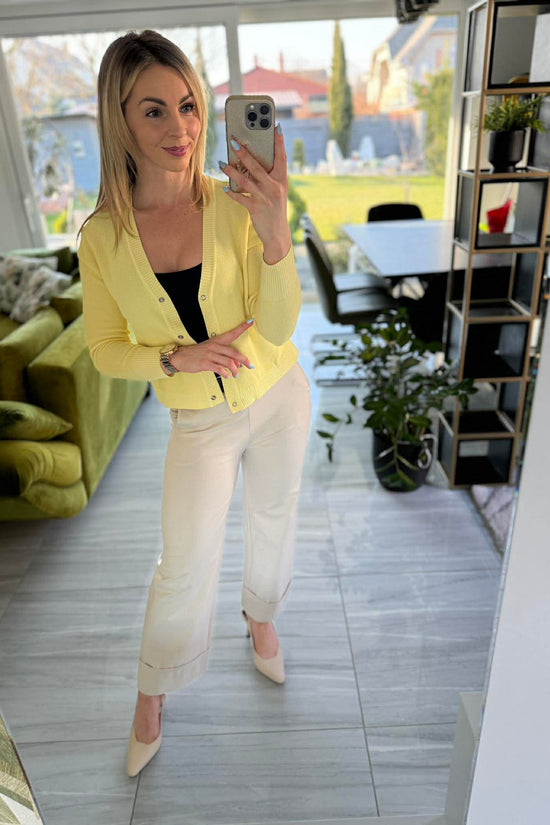 JONA II - Kötött kardigán. Sárga