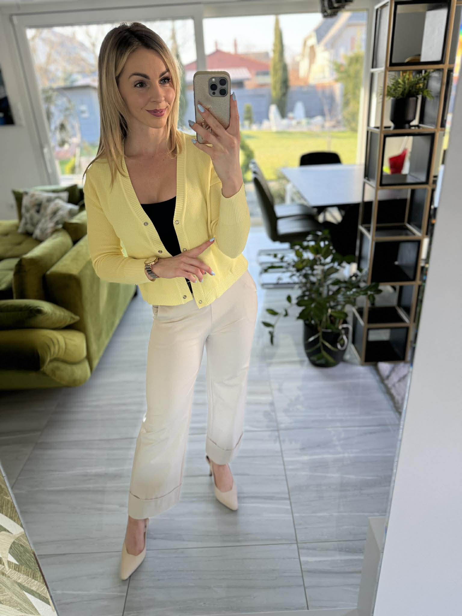 JONA II - Kötött kardigán. Sárga