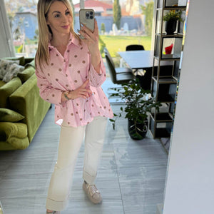 PÖTTY - Vászon ing. Rózsaszín