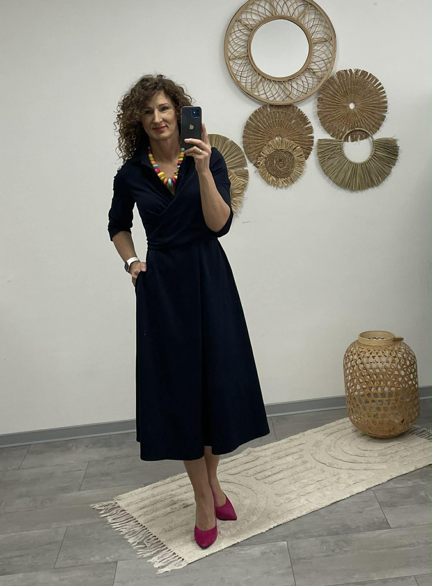 IRCSI - Átkötős ruha. Sötétkék