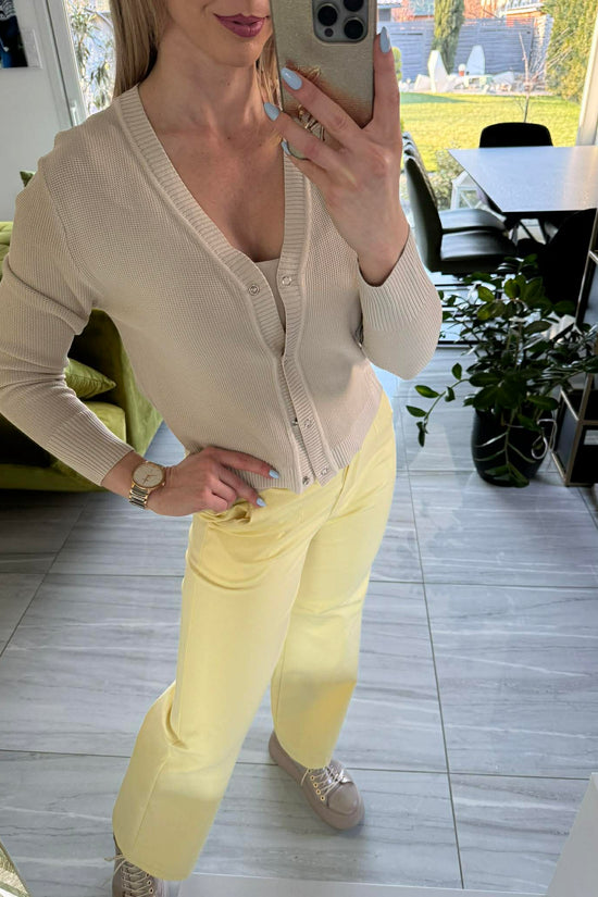 JONA II - Kötött kardigán. Világosbézs