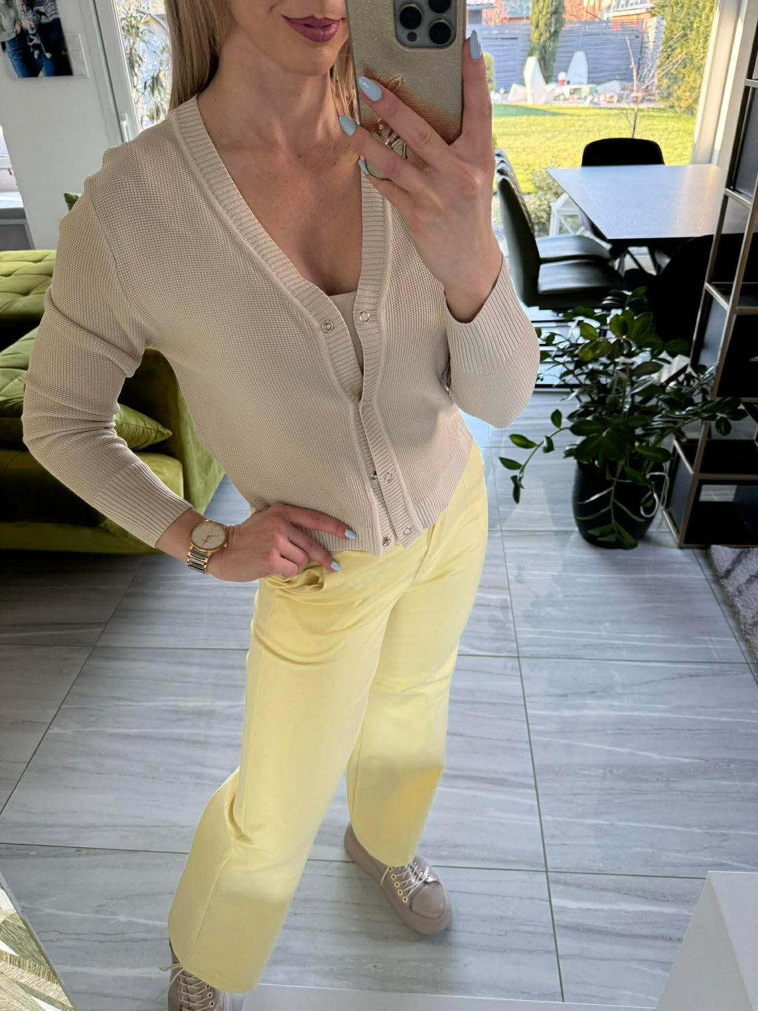 JONA II - Kötött kardigán. Világosbézs