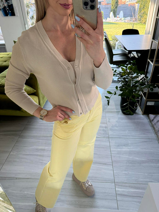 JONA II - Kötött kardigán. Világosbézs