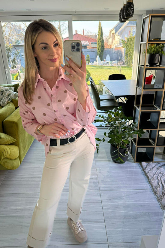 PÖTTY - Vászon ing. Rózsaszín