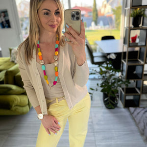 JONA II - Kötött kardigán. Világosbézs