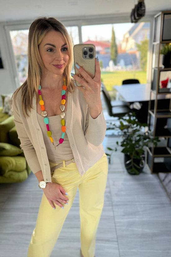 JONA II - Kötött kardigán. Világosbézs