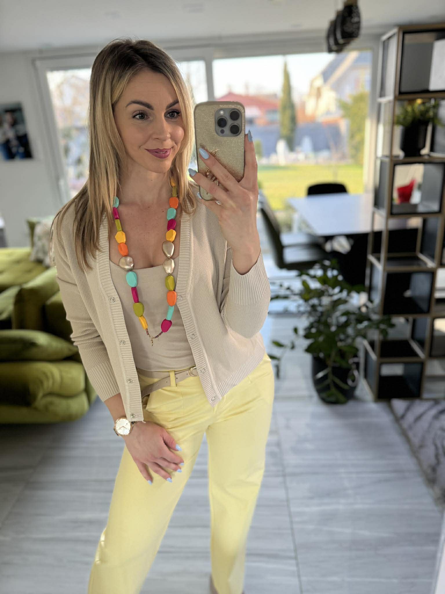 JONA II - Kötött kardigán. Világosbézs