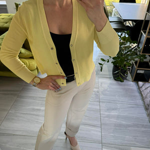 JONA II - Kötött kardigán. Sárga