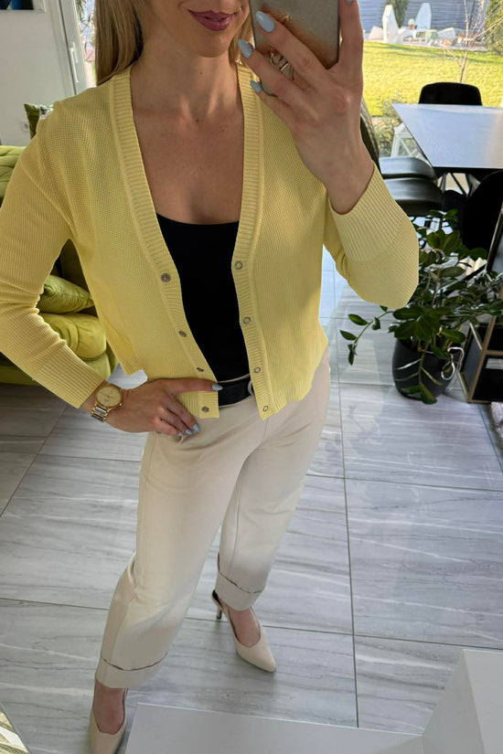 JONA II - Kötött kardigán. Sárga