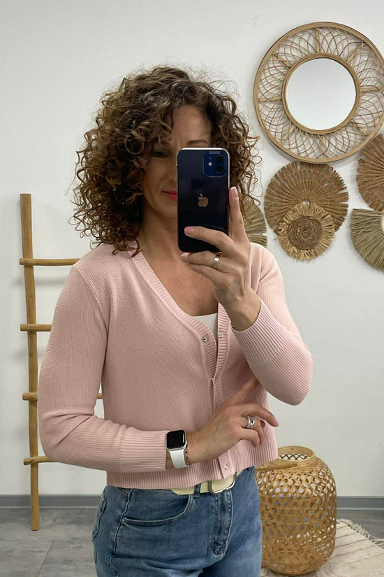 Jona II - Kötött kardigán. Rózsaszín