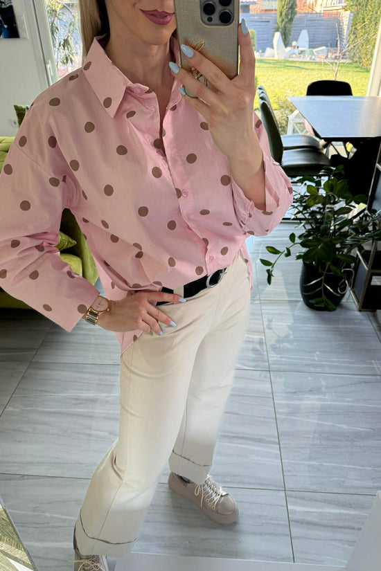 PÖTTY - Vászon ing. Rózsaszín