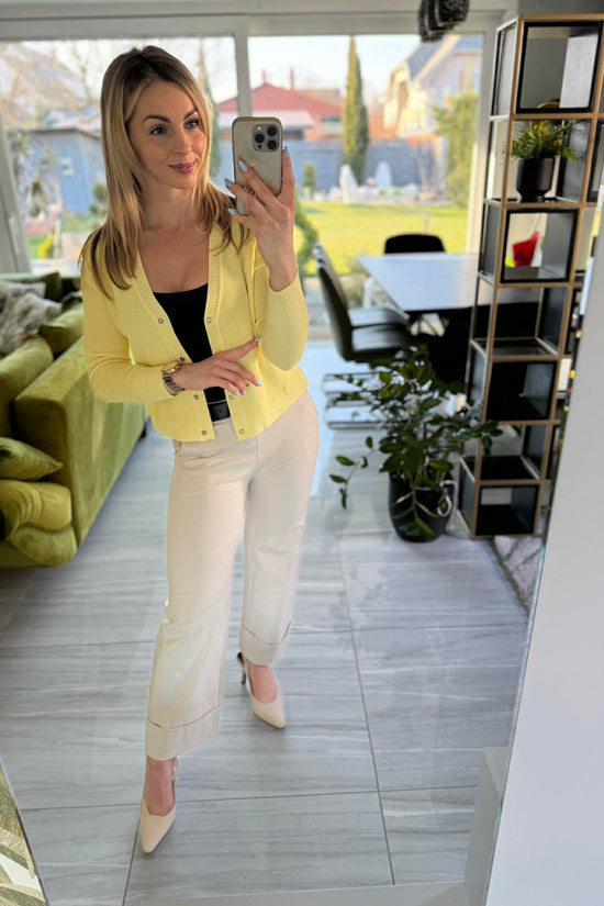 JONA II - Kötött kardigán. Sárga