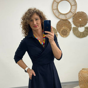 IRCSI - Átkötős ruha. Sötétkék