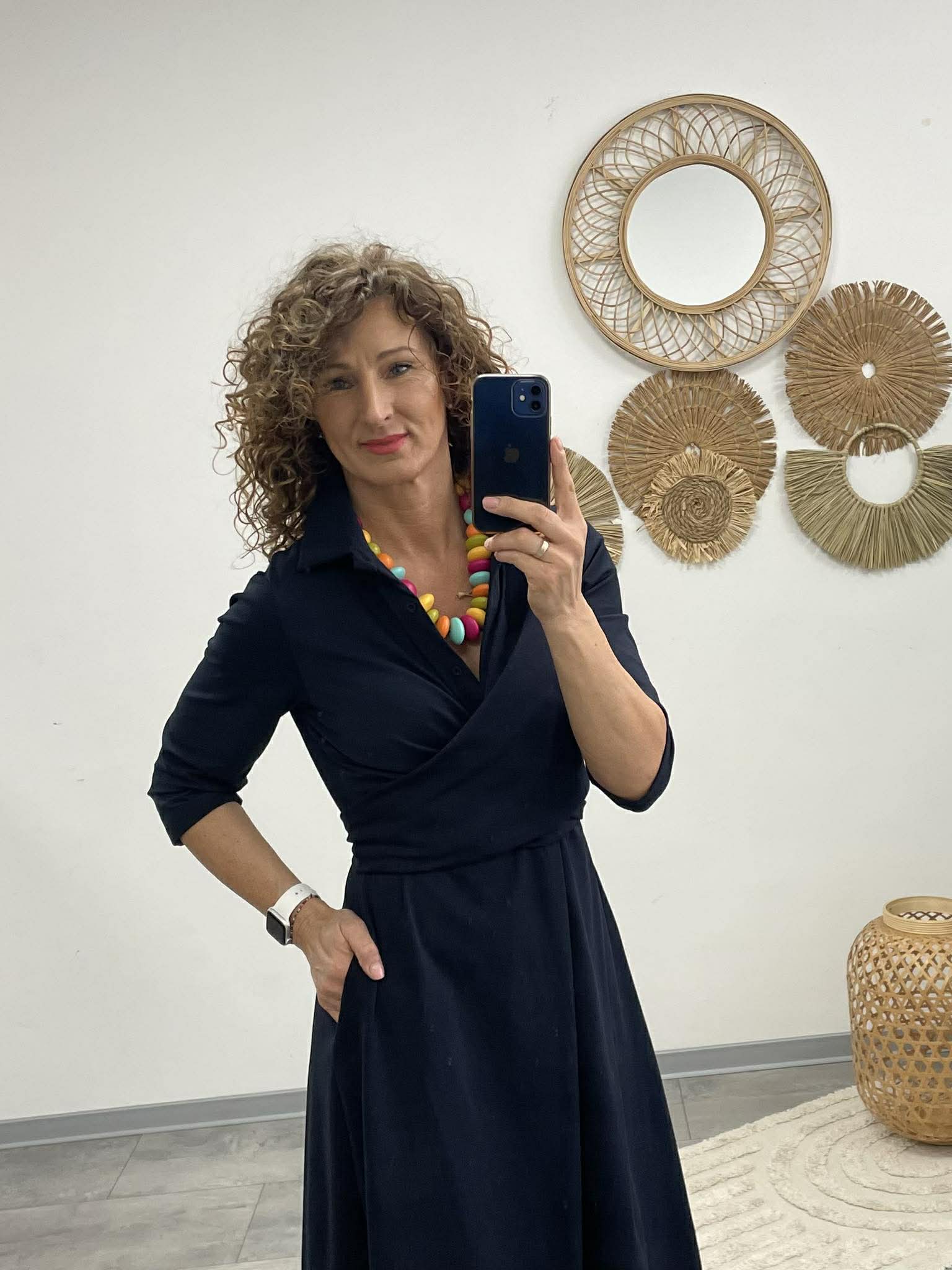 IRCSI - Átkötős ruha. Sötétkék