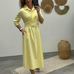 Ircsi - Átkötős ruha. Sárga