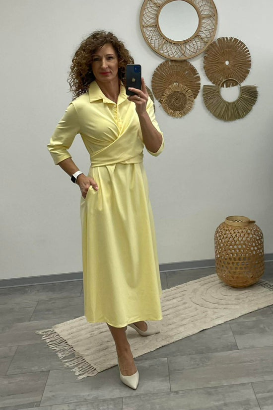 Ircsi - Átkötős ruha. Sárga