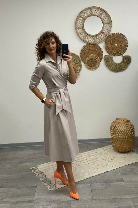 IRCSI - Átkötős ruha. Bézs