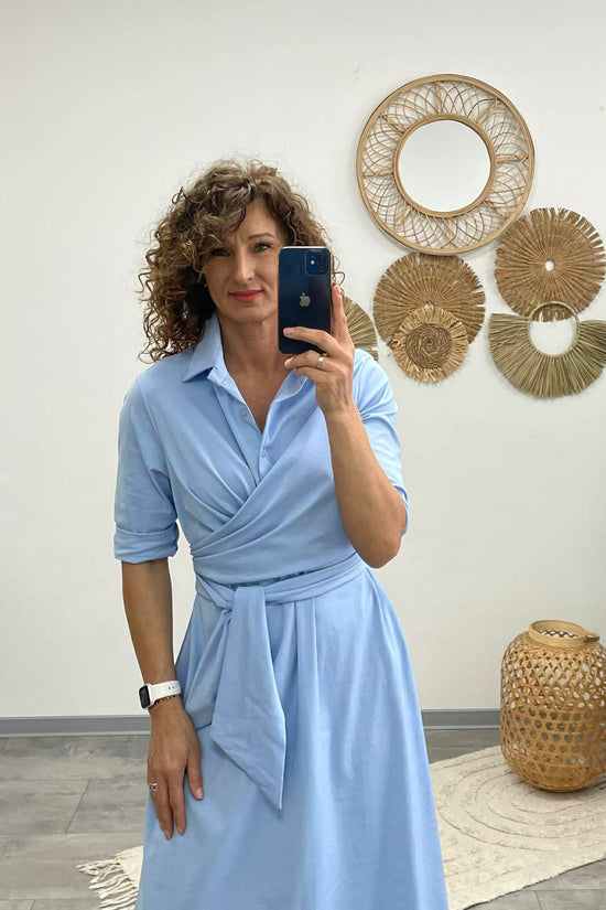 IRCSI - Átkötős ruha. Világos kék