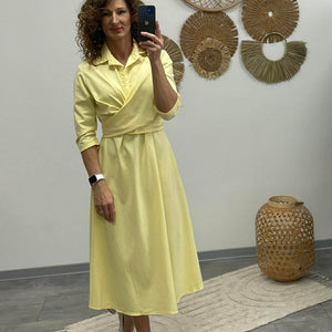 Ircsi - Átkötős ruha. Sárga