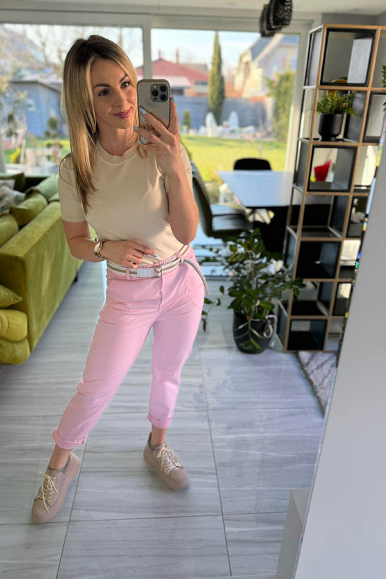 LCK . Gumis derekú laza nadrág. Rózsaszín