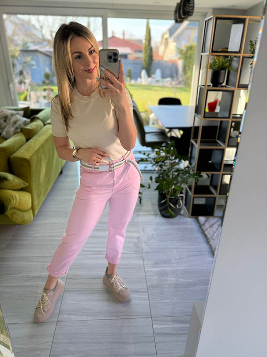 LCK . Gumis derekú laza nadrág. Rózsaszín