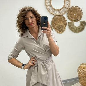 IRCSI - Átkötős ruha. Bézs