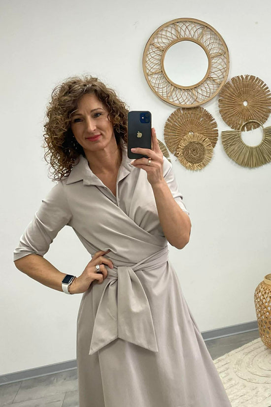 IRCSI - Átkötős ruha. Bézs