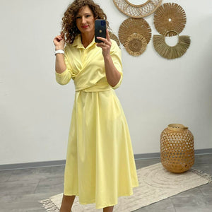 Ircsi - Átkötős ruha. Sárga