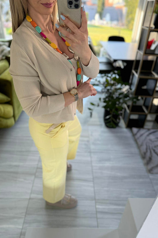 JONA II - Kötött kardigán. Világosbézs