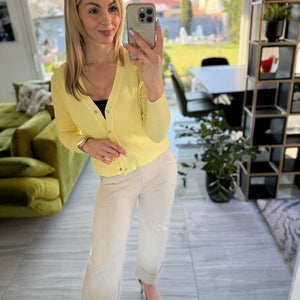 JONA II - Kötött kardigán. Sárga