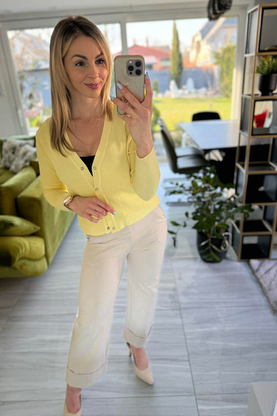 JONA II - Kötött kardigán. Sárga