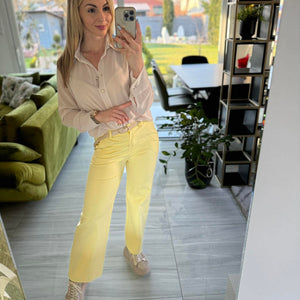 TRENDY - Egyenes szárú nadrág. Sárga