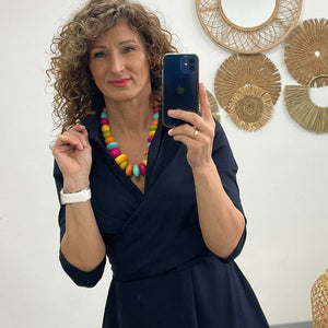 IRCSI - Átkötős ruha. Sötétkék