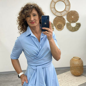 IRCSI - Átkötős ruha. Világos kék