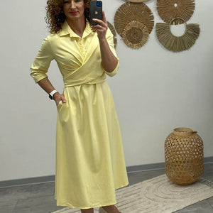 Ircsi - Átkötős ruha. Sárga