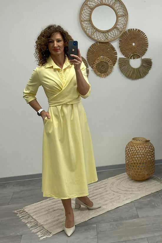 Ircsi - Átkötős ruha. Sárga