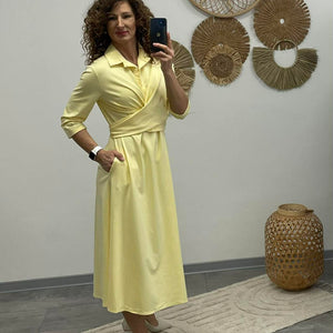 Ircsi - Átkötős ruha. Sárga