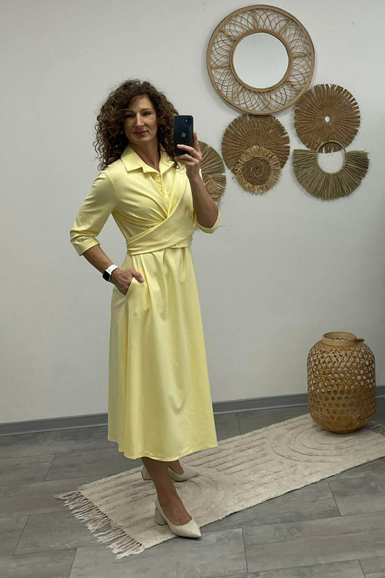 Ircsi - Átkötős ruha. Sárga