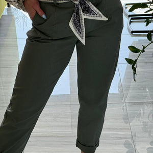 KATA - Laza szabású vászon nadrág. Khaki