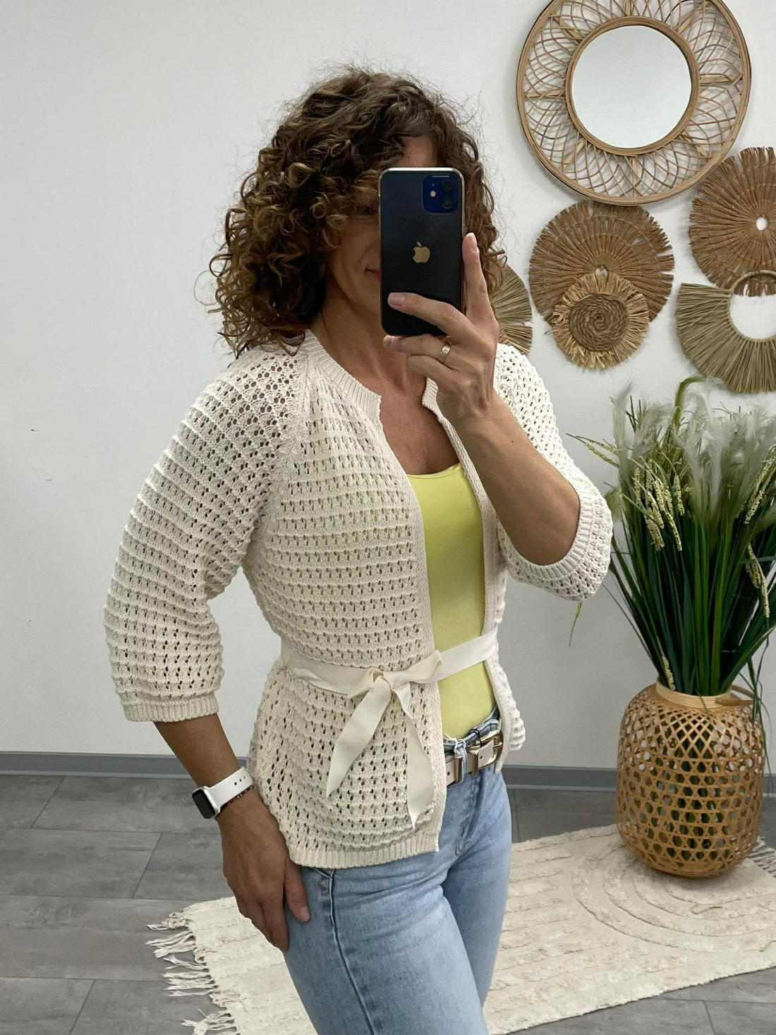 STELLA - Holgolt kardigán. Világosbézs